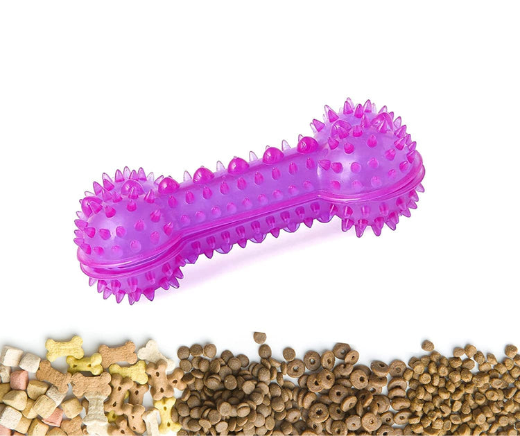 OH MY PET Non-Toxic Rubber Large Chew Spike Bone, Treat Dispenser Interactive Dog Toy For Small Medium Adult Dogs, 6.5 Inch (Colour May Vary)