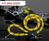 OH MY PET Strong Dog Rope Leash With Padded Handle And Highly Reflective Threads For Medium And Large Dogs (4ft) (Colour May Vary)