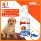 BIOLINE Pee Training Spray Train Where to Urinate do Potty Indoor & Outdoor for Cat & Dog with Natural Extracts | Keep Smelling Fresh | Pet Area Freshener | Pack of 2 | 50ml