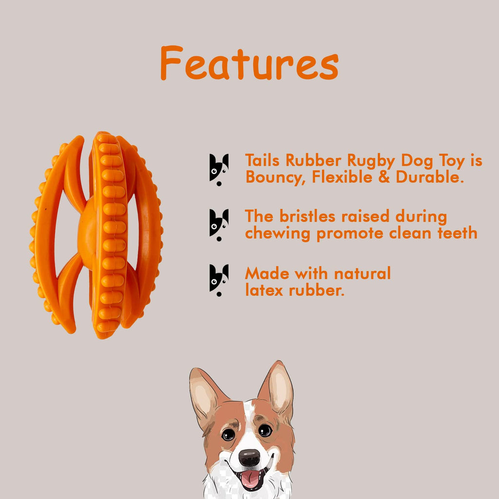 Dog Latex Squeaky Rugby Toy Soft Latex Rubber Squeaky Dog Chew Toy Pet OH MY PET