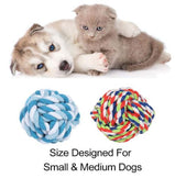 Dog Chew Toy Knotted Cotton Ball !! Interactive Teething Rope Toy To Play