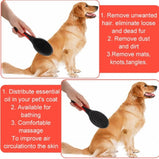 Pet Grooming Brush And Hair Comb, Professional Double Sided Bristle & Pin Brush For Pet Grooming With Silicone Handle For Pets.