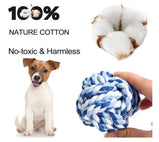Dog Chew Toy Knotted Cotton Ball !! Interactive Teething Rope Toy To Play