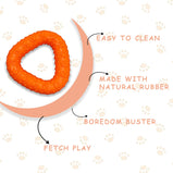 OH MY PET Trio Ring Rubber Chew Toy For Dog (COLOR MAY VARY )
