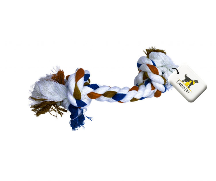 OH MY PET Multi-Color Double Knot Rope Toy/Dog Chew Toy For Chewers / Cotton Chewing Rope Toy For Dogs (2 Knot_LARGE) (Color May Vary)