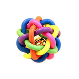 Pet Multi Colour Rubber Ball With Bell For Puppy And Kitten