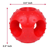 OH MY PET Non-Toxic Rubber Hole Ball Chew Toy, Puppy/Dog Teething Toy – 3 Inches