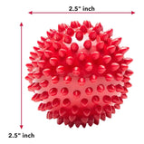 OH MY PET T Natural Rubber Spiked Ball Dog Chew Toy, Puppy Teething Toy, 3 Inches